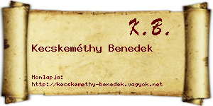 Kecskeméthy Benedek névjegykártya