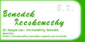 benedek kecskemethy business card